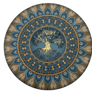 Mandala Arvore da Vida – Harmonia e conforto 50cm diâmetro pintada a mão em MDF 6mm