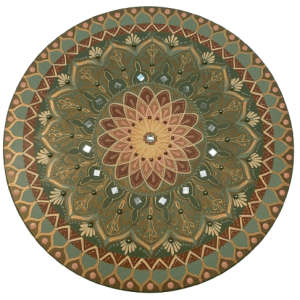 Mandala de Equilíbrio, Prosperidade e Conexão 50cm diâmetro pintada a mão em MDF 6mm