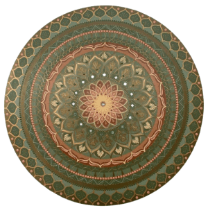 Mandala de Equilíbrio, Prosperidade e Conexão 90cm diâmetro pintada a mão em MDF 6mm