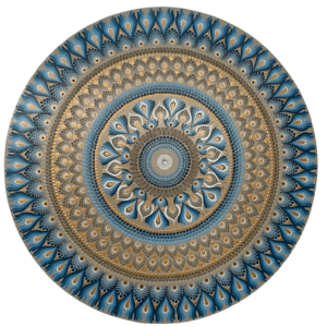 Mandala Equilibrio, Conforto e Elegência 90cm diâmetro pintada a mão em MDF 6mm