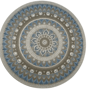 Mandala Equilibrio, Acolhimento e Intuição 65cm diâmetro pintada a mão em MDF