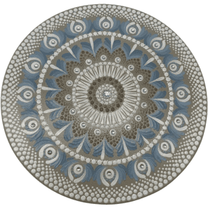 Mandala Equilibrio, Acolhimento e Intuição modelo B 30cm diâmetro pintada a mão em MDF 6mm