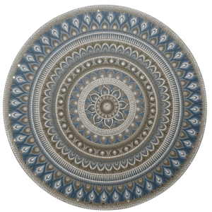 Mandala Equilíbrio, Acolhimento e Intuição 110cm pintada à mão em mdf 6mm
