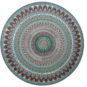 Mandala Renovação Pureza e Estabilidade de 110cm em MDF com cromoterapia verde tiffany